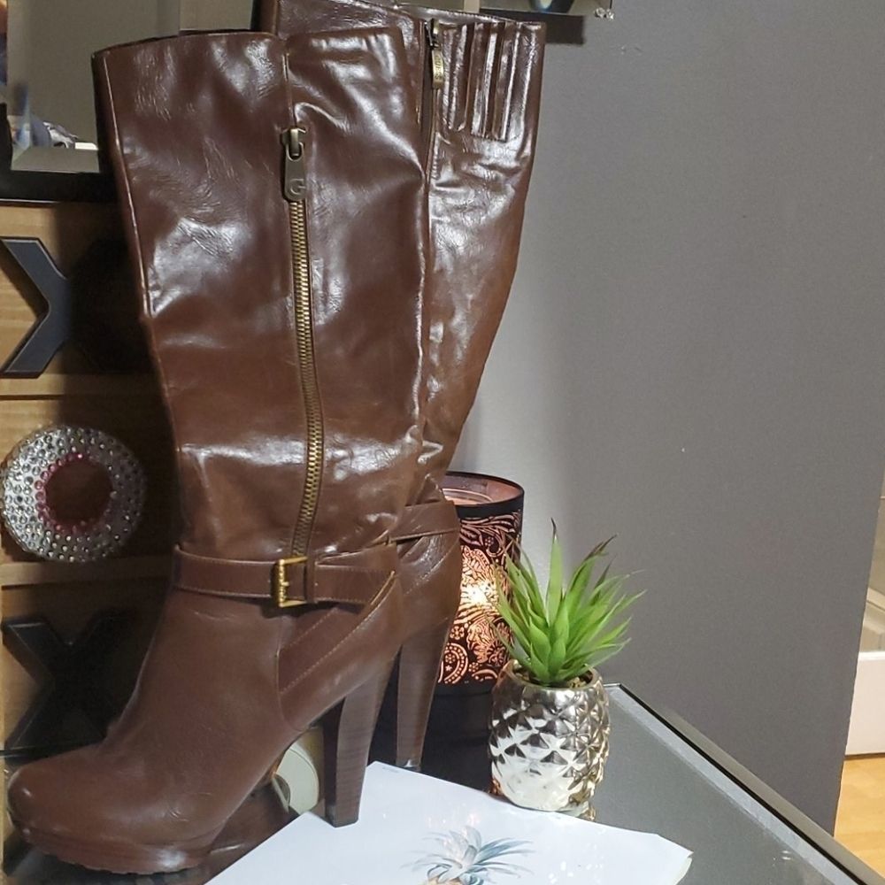 Guess leather knee high boots